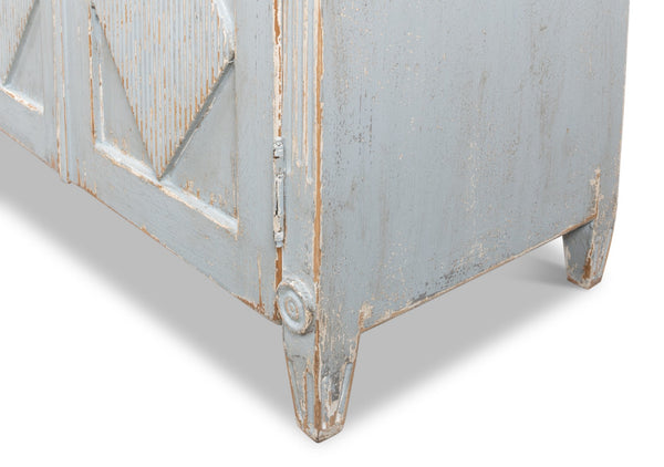 Sarreid Roanne Sideboard - Stylish Reclaimed Pine With 2 Removable Shelves In Chic Blue/Grey Finish Blue  40765