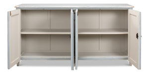 Sarreid Roanne Sideboard - Stylish Reclaimed Pine With 2 Removable Shelves In Chic Blue/Grey Finish Blue  40765