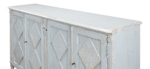Sarreid Roanne Sideboard - Stylish Reclaimed Pine With 2 Removable Shelves In Chic Blue/Grey Finish Blue  40765
