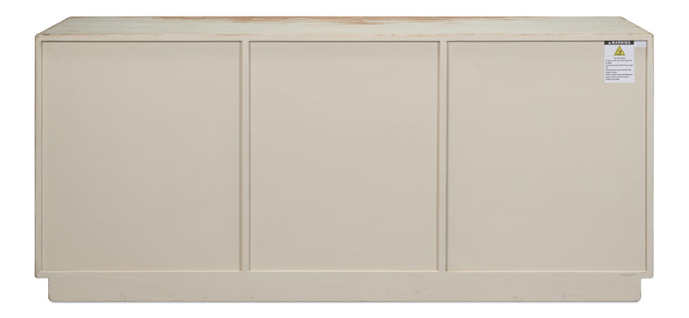 Sarreid Louvered Sideboard Sage - Stylish Reclaimed Pine With 3 Removable Shelves For Versatile Storage Green  40768-4