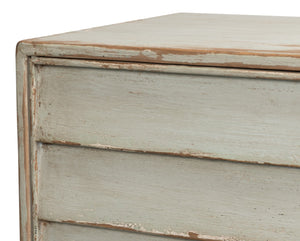 Sarreid Louvered Sideboard - Whitewashed Reclaimed Pine With 3 Removable Shelves For Stylish Storage Solutions White  40768