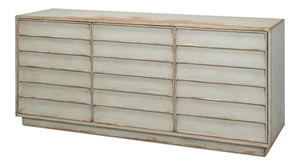 Sarreid Louvered Sideboard Sage - Stylish Reclaimed Pine With 3 Removable Shelves For Versatile Storage Green  40768-4