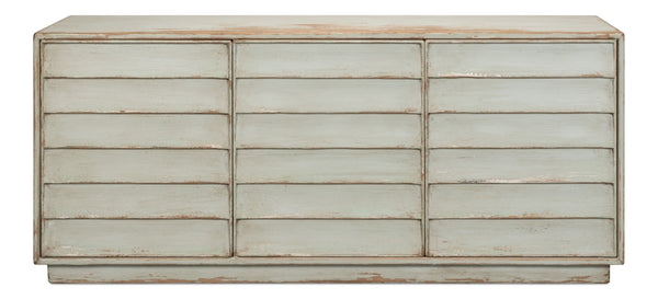 Sarreid Louvered Sideboard - Whitewashed Reclaimed Pine With 3 Removable Shelves For Stylish Storage Solutions White  40768