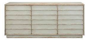 Sarreid Louvered Sideboard Sage - Stylish Reclaimed Pine With 3 Removable Shelves For Versatile Storage Green  40768-4