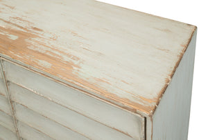 Sarreid Louvered Sideboard Sage - Stylish Reclaimed Pine With 3 Removable Shelves For Versatile Storage Green  40768-4