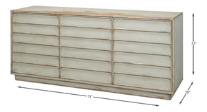 Sarreid Louvered Sideboard Sage - Stylish Reclaimed Pine With 3 Removable Shelves For Versatile Storage Green  40768-4