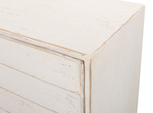 Sarreid Louvered Sideboard - Whitewashed Reclaimed Pine With 3 Removable Shelves For Stylish Storage Solutions White  40768