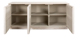 Sarreid Louvered Sideboard - Whitewashed Reclaimed Pine With 3 Removable Shelves For Stylish Storage Solutions White  40768