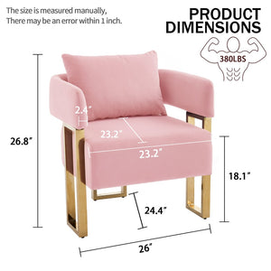 English Elm Ts Velvet Accent Chair Set of Two with Gold Metal Legs for Living Room or Office Pink W2311P414941