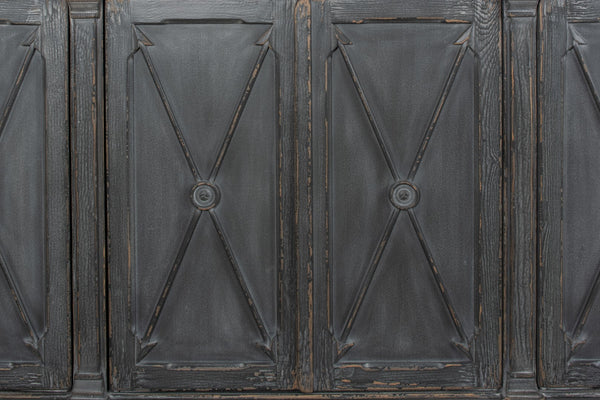 Sarreid Marksman Sideboard In Concrete Grey - Stylish Storage With 3 Removable Shelves & Reclaimed Pine Grey  40771