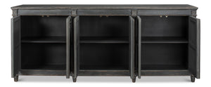 Sarreid Marksman Sideboard In Concrete Grey - Stylish Storage With 3 Removable Shelves & Reclaimed Pine Grey  40771
