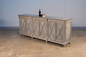 Sarreid Marksman Sideboard In Concrete Grey - Stylish Storage With 3 Removable Shelves & Reclaimed Pine Grey  40771