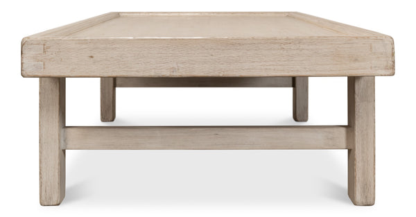 Sarreid Large Wood Panel Coffee Table In Elegant French Grey - Reclaimed Pine Design For Timeless Style Grey  40774