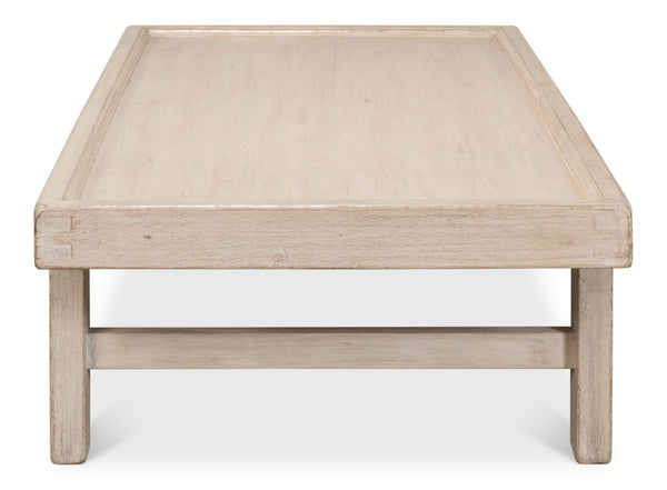 Sarreid Large Wood Panel Coffee Table In Elegant French Grey - Reclaimed Pine Design For Timeless Style Grey  40774