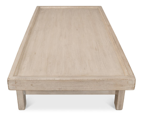 Sarreid Large Wood Panel Coffee Table In Elegant French Grey - Reclaimed Pine Design For Timeless Style Grey  40774