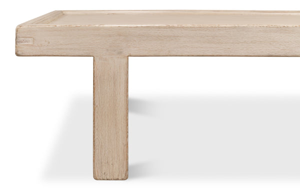 Sarreid Large Wood Panel Coffee Table In Elegant French Grey - Reclaimed Pine Design For Timeless Style Grey  40774