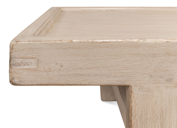 Sarreid Large Wood Panel Coffee Table In Elegant French Grey - Reclaimed Pine Design For Timeless Style Grey  40774