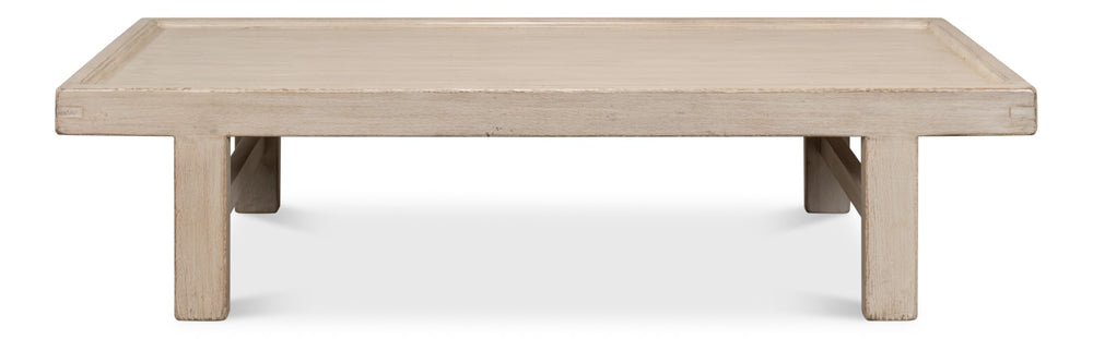 Sarreid Large Wood Panel Coffee Table In Elegant French Grey - Reclaimed Pine Design For Timeless Style Grey  40774