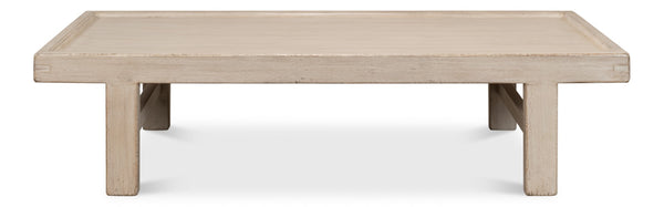 Sarreid Large Wood Panel Coffee Table In Elegant French Grey - Reclaimed Pine Design For Timeless Style Grey  40774