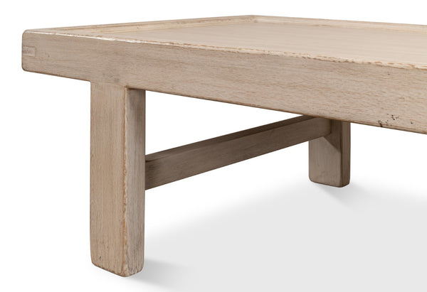 Sarreid Large Wood Panel Coffee Table In Elegant French Grey - Reclaimed Pine Design For Timeless Style Grey  40774