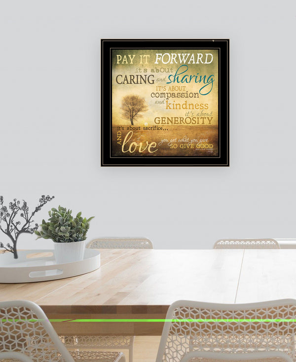 Homeroots Meaning Of Pay It Forward 3 Black Framed Print Wall Art Black And Gold Wood Print 407773