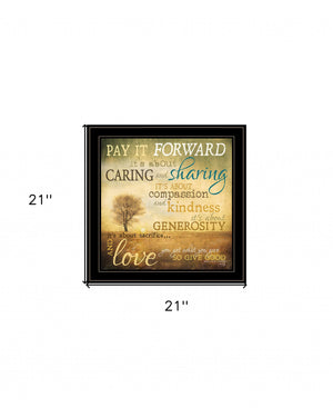 Homeroots Meaning Of Pay It Forward 3 Black Framed Print Wall Art Black And Gold Wood Print 407773