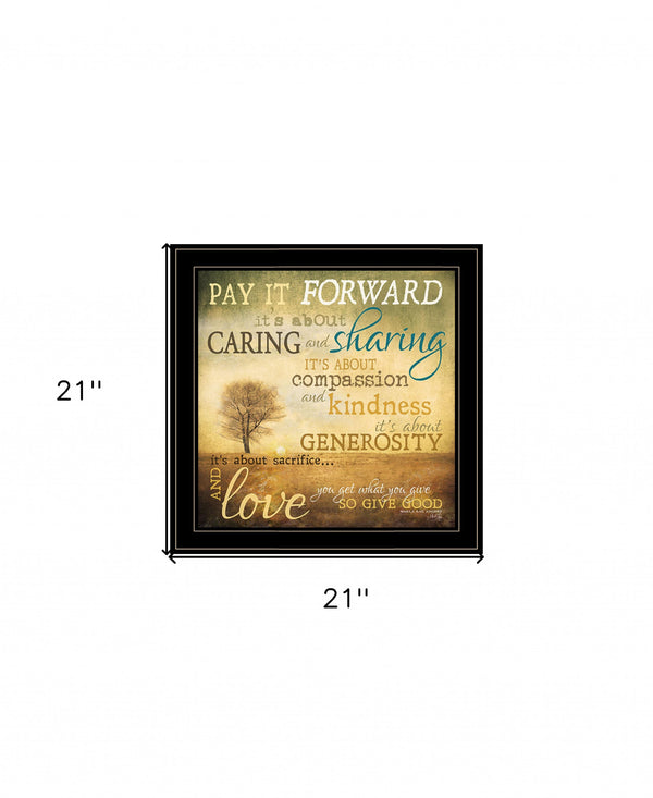 Homeroots Meaning Of Pay It Forward 3 Black Framed Print Wall Art Black And Gold Wood Print 407773