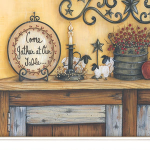 Homeroots Come Gather At Our Table 3 White Framed Print Wall Art White Wood Print 407800