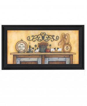 Homeroots Come Gather At Our Table 4 Black Framed Print Wall Art Charcoal Wood Print 407801