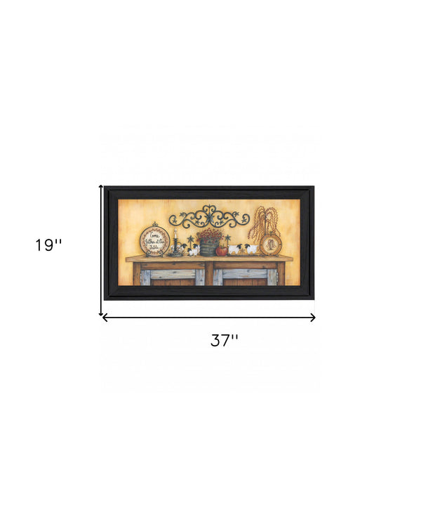 Homeroots Come Gather At Our Table 4 Black Framed Print Wall Art Charcoal Wood Print 407801