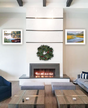 Homeroots Set Of Two Serene Water 1 White Framed Print Wall Art  Wood Print 407900