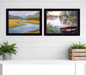 HomeRoots Set of Two Serene Water Framed Prints for Contemporary Farmhouse Wall Art – Rustic Charm & Style Black 18 x 29 407902