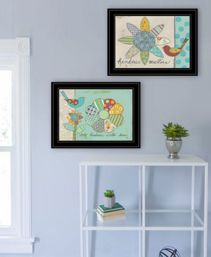 HomeRoots Set of Two Kindness Framed Wall Art Prints - Modern Farmhouse Decor for a Stylish Home Aesthetic Black and Gold 407910