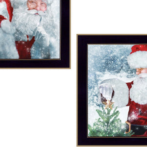 Homeroots Set Of Two Santas Blessings 4 Black Framed Print Wall Art  Wood Print 407917