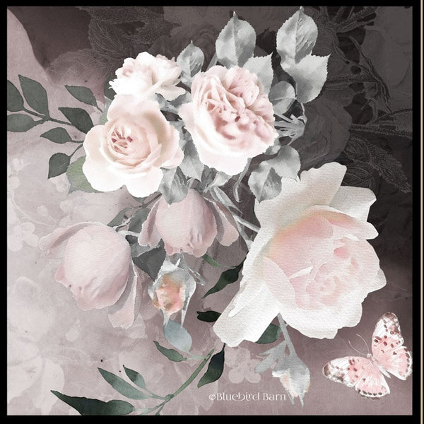 Homeroots Set Of Two Noir Roses 3 Black Framed Print Wall Art Black And Gold Wood Print 407920