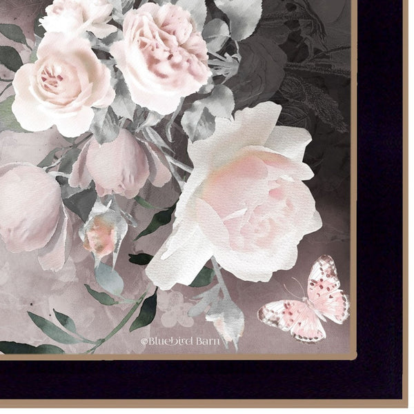 Homeroots Set Of Two Noir Roses Black Framed Print Wall Art Black Wood Print 407921