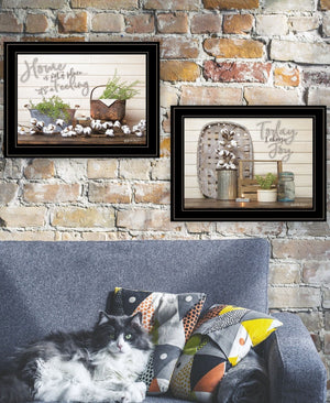 HomeRoots Set of Two Inspiring "Choose Joy" Black Framed Prints for Modern Farmhouse Home Decor Accent 407922