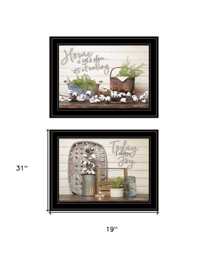 HomeRoots Set of Two Inspiring "Choose Joy" Black Framed Prints for Modern Farmhouse Home Decor Accent 407922