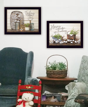 Homeroots Set Of Two Choose Joy Black Framed Print Wall Art Black Wood Print 407923