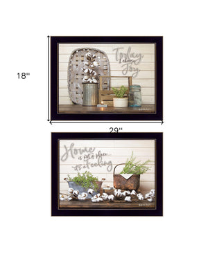 Homeroots Set Of Two Choose Joy Black Framed Print Wall Art Black Wood Print 407923