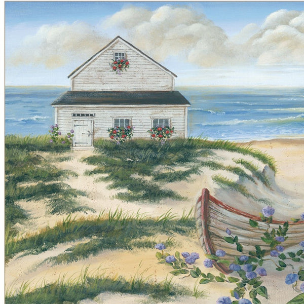 Homeroots Set Of Two Sand Castle And Footprints 3 White Framed Print Wall Art  Wood Print 407926