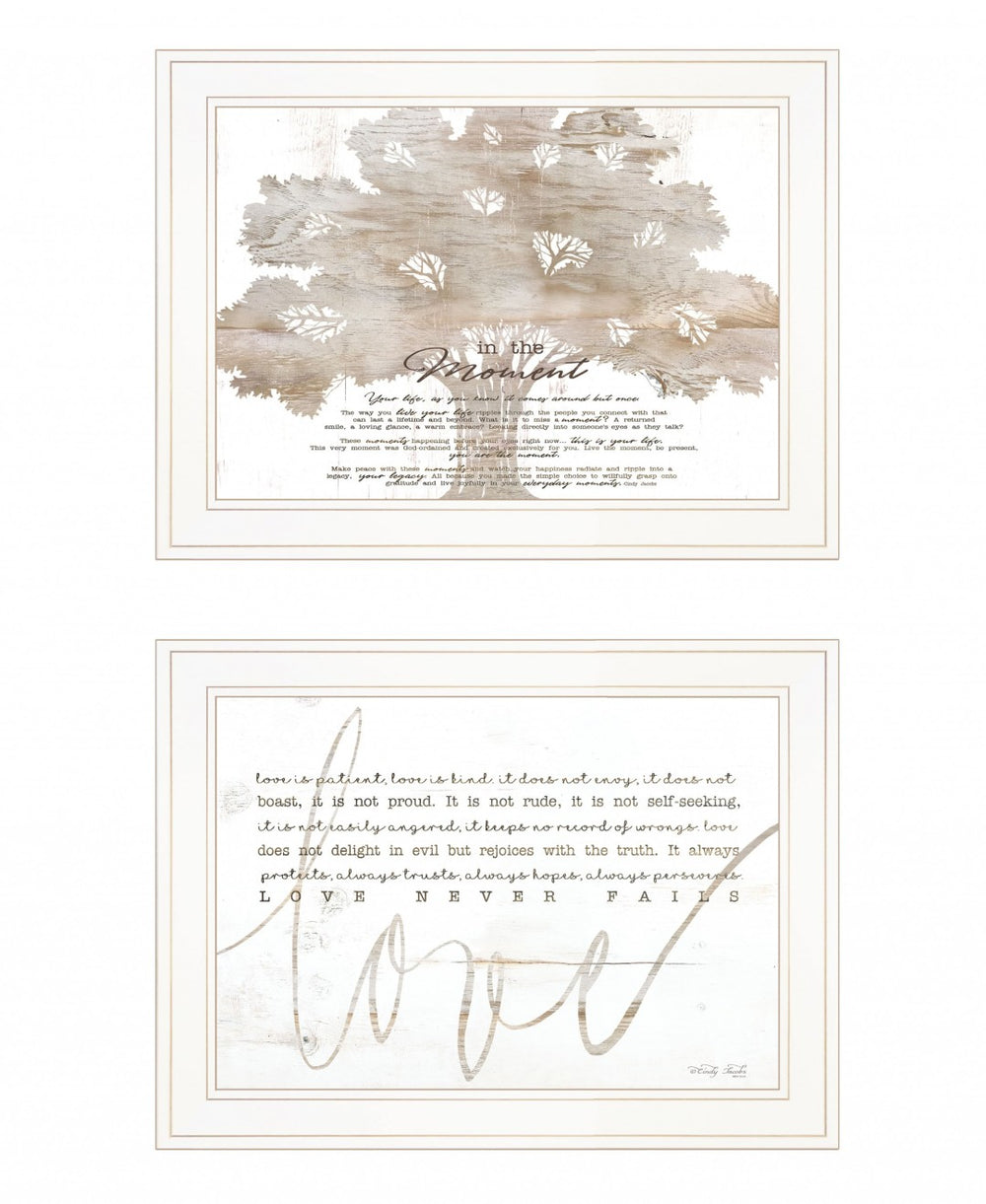 HomeRoots Set of Two Rustic Farmhouse Framed Prints - Charming Wall Art for Home Décor and Personal Touch White 19 x 31 407928