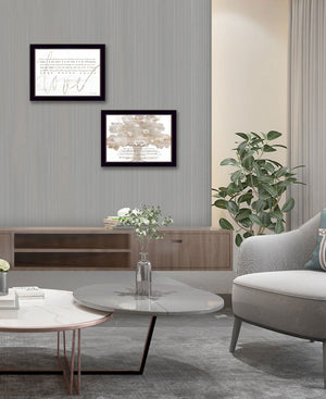 Homeroots Set Of Two Love Or In The Moment 2 Black Framed Print Wall Art  Wood Print 407930