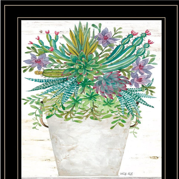 Homeroots Set Of Two Succulents Dream And Believe Black Framed Print Wall Art Black And Gold Wood Print 407932