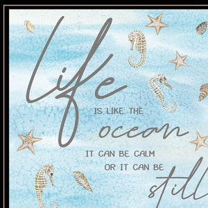 Homeroots Set Of Two Life Is Black Framed Print Wall Art  Wood Print 407937