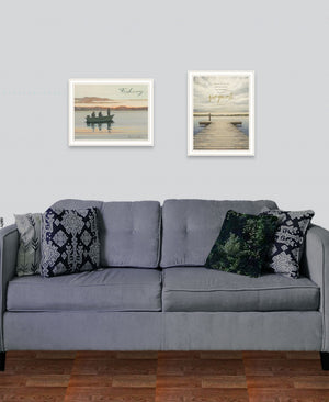 HomeRoots Set of Two Lake Side Reprieve Framed Prints - Rustic Farmhouse Art for Calming Home Décor White 407949