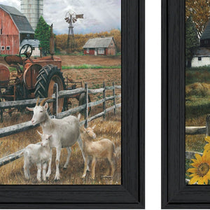 HomeRoots Set of Two Framed Farm Life Wall Art Prints for Rustic Home Decor and Modern Aesthetic Charm Charcoal 31 x 19 407960