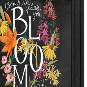 HomeRoots Set of Two Framed Botanical Typography Prints for Modern Farmhouse Wall Decor and Style Refresh Charcoal 407964