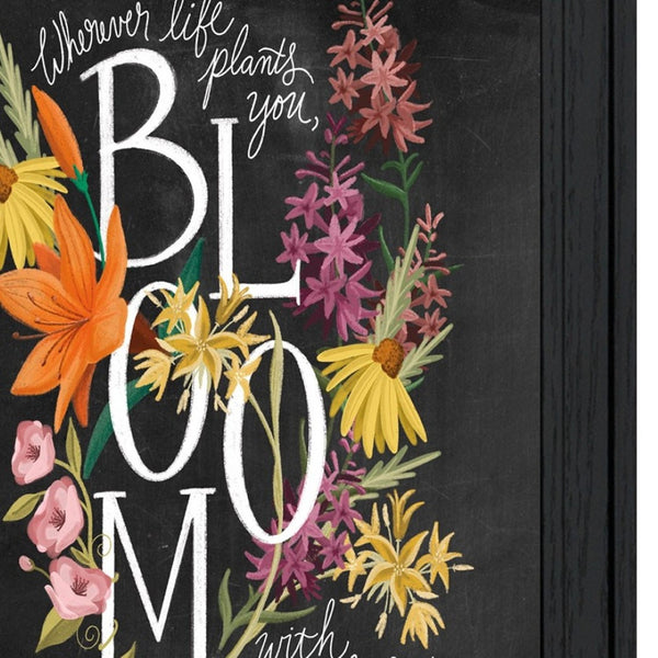HomeRoots Set of Two Framed Botanical Typography Prints for Modern Farmhouse Wall Decor and Style Refresh Charcoal 407964