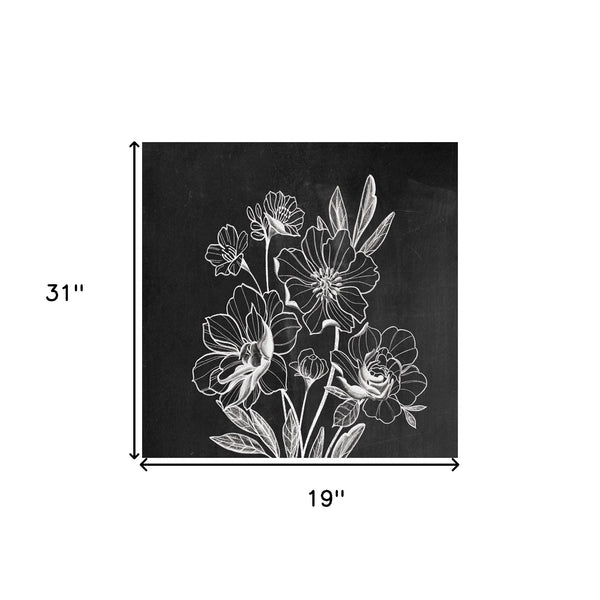 Homeroots Set Of Two Black And White Flowers In Bloom White Framed Print Wall Art White Wood Print 407966
